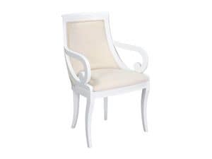 Picture of 224 P Carin, stuffed armchair in hand-worked wood