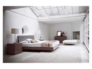Picture of Drift Flap Valley Collection, bed in natural wood stain