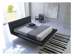 Picture of Star, bed upholstered in leather