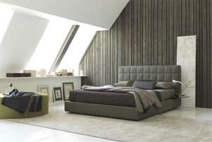 Picture of Vittoria plain bed , leather covered bed