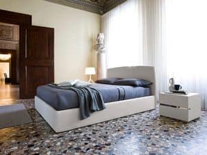 Picture of Pochette white Bedside table, decorated bedside tables