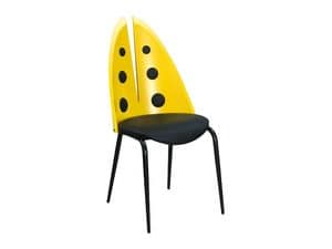 Picture of Coccinella S, chairs in metal and wood