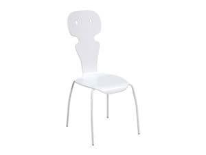 Picture of Formica S, metal chair with wooden back