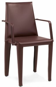 Picture of Dab chair with armrest 10.0151, chair with seat in leather