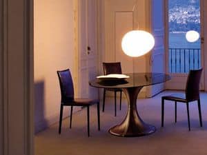 Picture of Tulle oval, dining tables with glass top