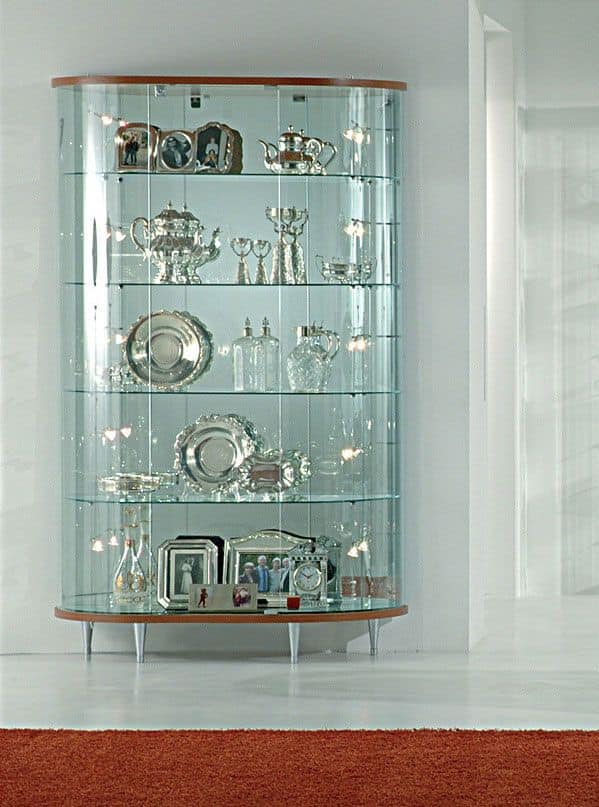 Glass display cabinet, Showcases with wooden structure, Glass showcase 