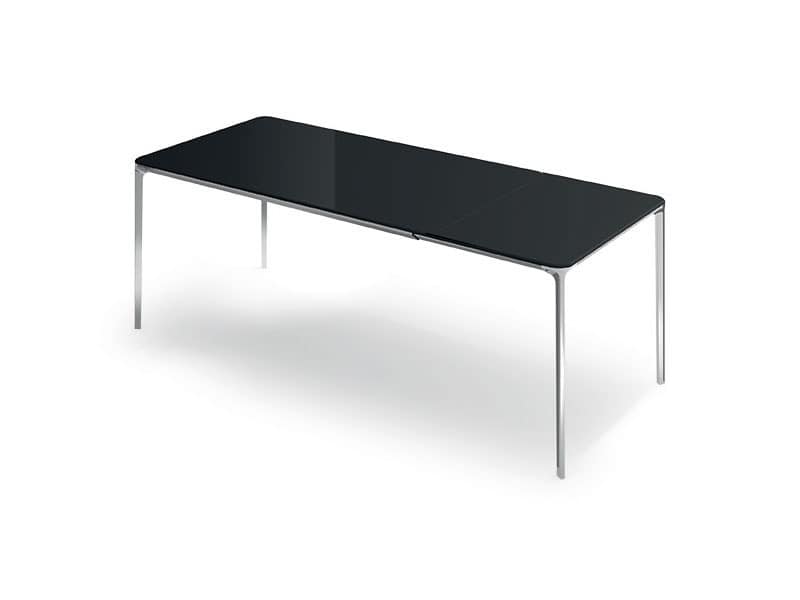 Picture of Extendible Slim , glass top table with extension