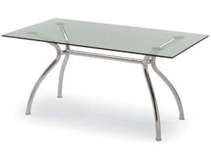 Picture of Elise rectangular, linear table with glass top