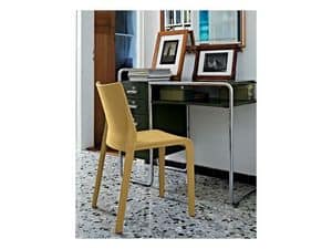 Picture of Lisbona, metal and leather dining chairs