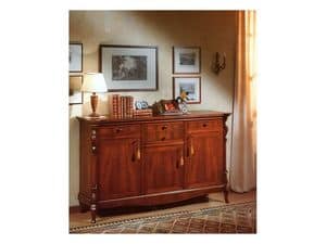 Picture of 96 NOCE / Sideboard with 3 doors, wooden sideboard