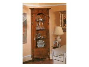 Picture of 96 NOCE / Corner cupboard with 1 door, hand decorated showcases