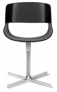 Picture of Amaranta chair with fix X base 25.0030, armchair in leather or fabric