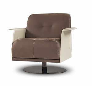 Cristine, Swivel armchair with round base