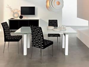Picture of ART. 212/A LEATHER (EXTENDABLE) , table with extension