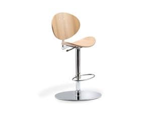 Picture of tamago wood stool, revolving barstool