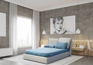 Edith, Bed with upholstered headboard