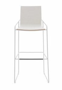Erica, Contemporary barstool with base in painted steel rod