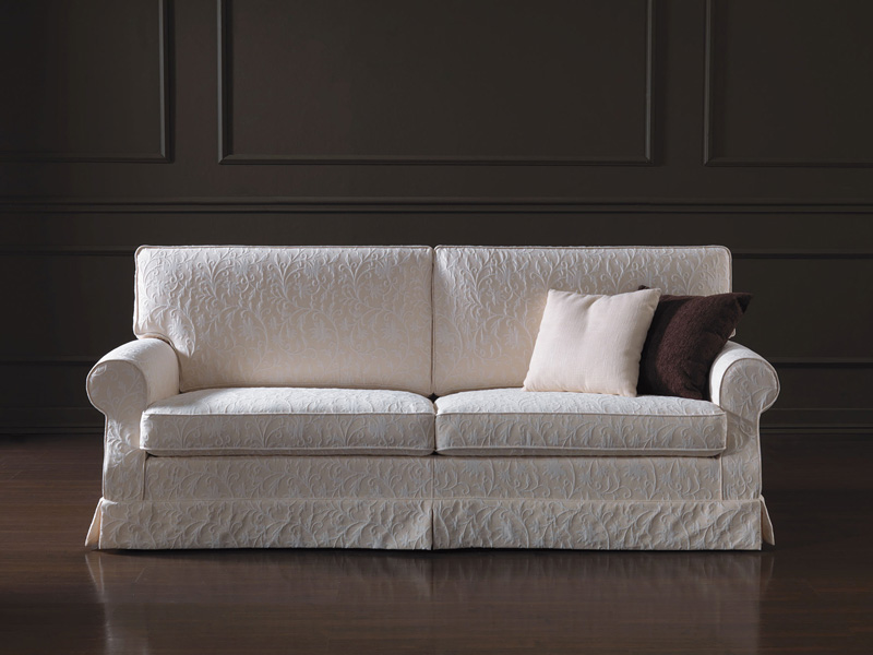 Navarra, Sofa with classic lines, removable fabric, for living room