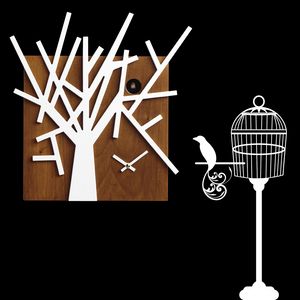 Twig, Shaped tree cuckoo clocks, in wood, for living room