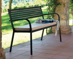2081, Stackable bench made of galvanized iron, for outdoor