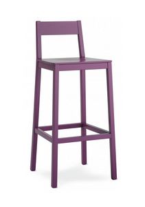 M23, Barstool made entirely of wood, in a modern style, for contract use