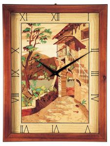 Art. 203/1, Inlaid walnut wall clock, Quartz