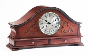 Art. 335/1, Mantel Clock Napoleone Style, Walnut with curved glass