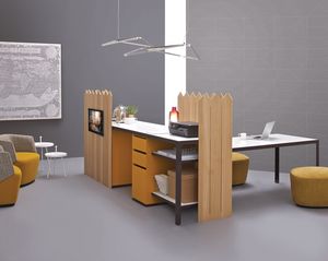 Isola Buffet&Siepe, Dining table with kitchen, with fence