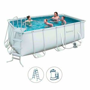 Above ground pool Bestway 56456 rectangular power frame 412x201x122cm - 56456, Above-ground rectangular pool Bestway