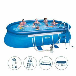 Above ground pool Intex 26192 ex 28192 Oval Frame oval 549x305x107 - 26192, Large inflatable pool with ladder and water filter