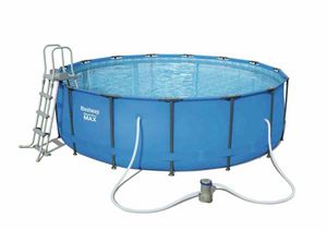 Bestway 56438 Above Ground Swimming Pool Round Steel Pro MAX 457x122 cm - 56438, Round pool in sturdy TriTech