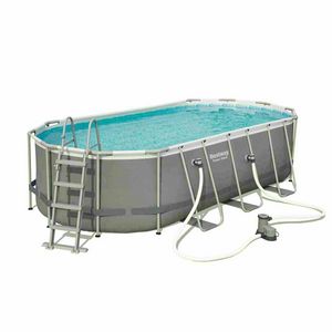 Bestway 56710 Power Steel Oval Above Ground Pool 549x274x122 cm - 56710, Oval swimming pool for garden