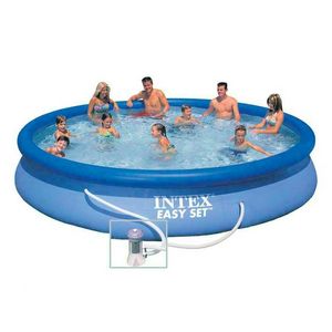 Intex 28158 Easy Set above ground inflatable pool round 457x84 - 28158, Large inflatable pool for outdoor use
