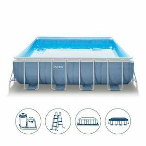 Square pool above ground Intex  28766, Ground pool with solid tubular structure