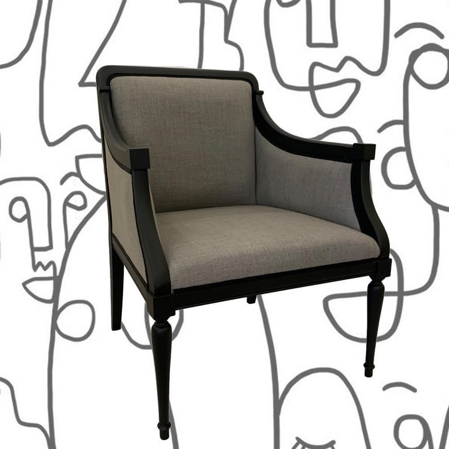 2090 ARMCHAIR armchair, Black lacquered armchair