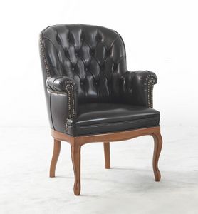 2164, Armchair in brown leather