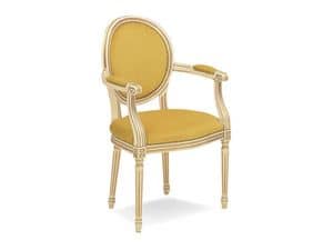 608, Armchair with armrests, oval backrest