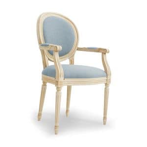 NADIR Art. 1190, Lacquered chair with armrests, padded seat