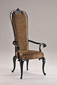 VIVIAR chair with armrests 8623A, Padded armchair, high back, neoclassical style