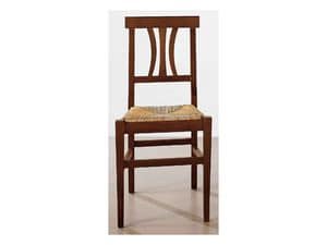 112, Dining chair in solid wood, straw seat
