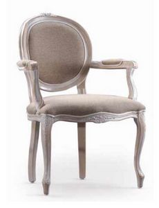 Ginevra-P, Chair with armrests, for classical furnishings