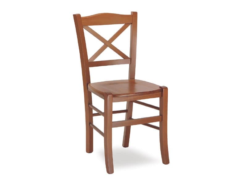 SE 452, Solid wood chair, in rustic stile, for pizzeria