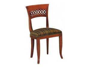 378, Wooden chair with wrought wood backrest