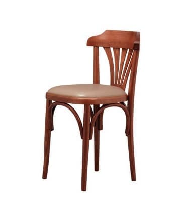 B03, Beech chair with padded seat, for wine bar