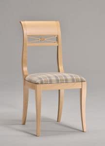 EVA chair 8016S, Chair with upholstered seat, in beech, woven pattern