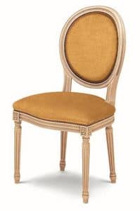606, Padded chair made of beech, oval backrest