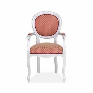 Carla P, Chair with armrests, round back, classic style