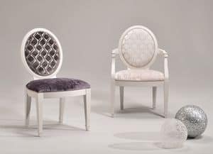 LUNA chair 8269S, Upholstered chair, customizable coverings and colors