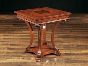 ALFRED table 8451T, Beech table with carved legs, classic style
