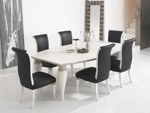 ZARA table 8360T, Dining table with barrel top and well-shaped legs